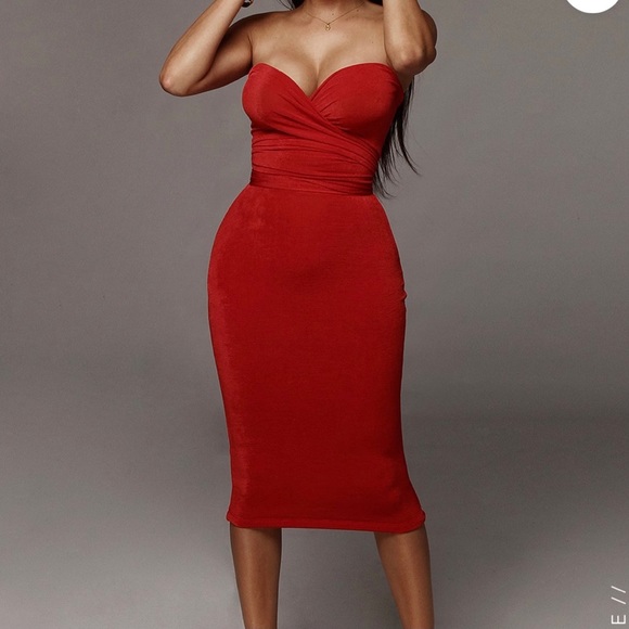 Jluxlabel - Red multiwrap midi dress - Picture 2 of 2